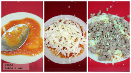 montando mini pizzas