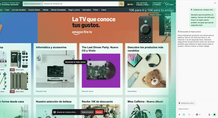 ChatGPT controlando el navegador para una tarea de búsqueda
