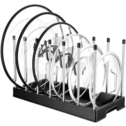Lifewit Organizador Sartenes 7 Separadores Ajustables para Cocina, Negro