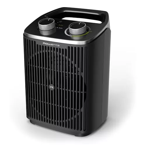 Rowenta Intense Comfort, Calefactor, 2000 W de potencia, bajo consumo, silencioso, apagado automático, 2 Modos Eco/Turbo, Calienta hasta 35m, Protección Sobrecalentamiento y Antivuelco, SO2350F0