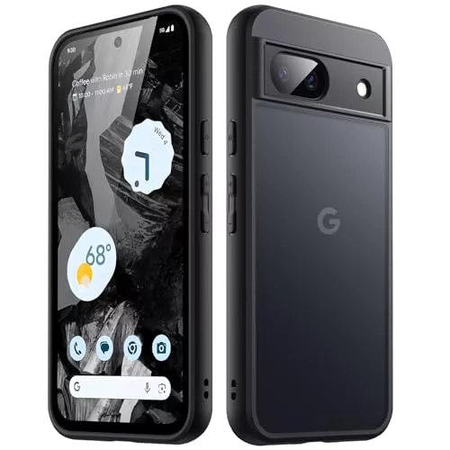 JETech Funda Mate para Google Pixel 8a 6,1 Pulgadas 2024, Protectora Carcasa Fina Trasera Translúcida Esmerilada, Antihuellas (Negro)