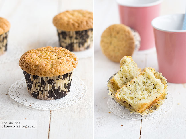 Receta fácil y rápida de muffins de limón y semillas de amapola