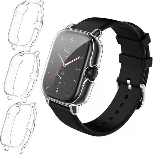 ivoler 3 Piezas Funda para Amazfit GTS 2 / Amazfit GTS 2e, Cubierta Completa Protector de Pantalla Carcasa Protectora Transparente Suave TPU Silicona Caso Anti-Arañazos Case Cover