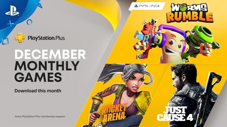 Worms Rumble, Just Cause 4 y Rocket Arena entre los juegos de PlayStation Plus de diciembre de 2020