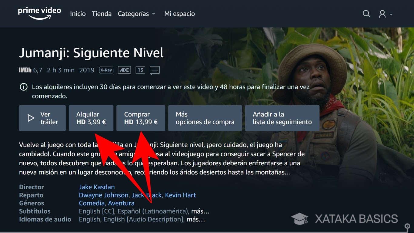 Cómo comprar o alquilar películas en Amazon Prime Video