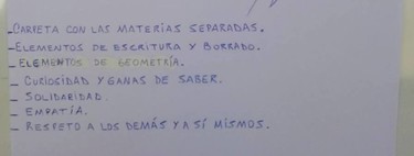 La lista viral de materiales de un profesor a sus alumnos, en la que incluye solidaridad, empatía y respeto hacia los demás
