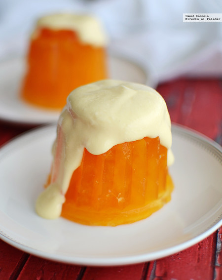 Gelatina de maracuyá con su espuma. Receta para San Valentín