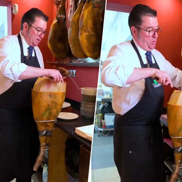 En toda España, el jamón se corta en horizontal. En este restaurante de Málaga, lo hacen en vertical (y tiene sus motivos) 