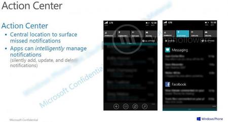 Action Center: se filtran capturas del centro de notificaciones en Windows Phone 8.1