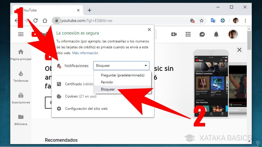 Cómo desactivar y bloquear las notificaciones de YouTube