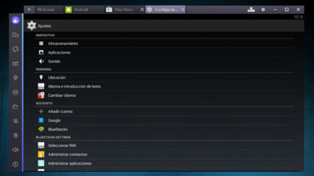 Ajustes Bluestacks