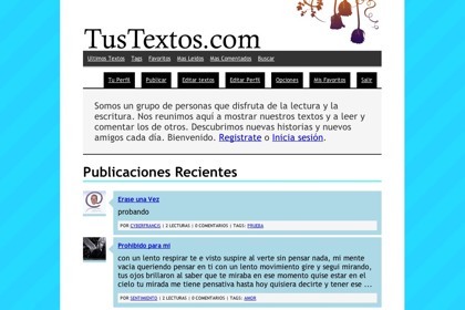 Tustextos.com, lugar de unión para los escritores amateurs