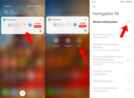 Limitar notificaciones