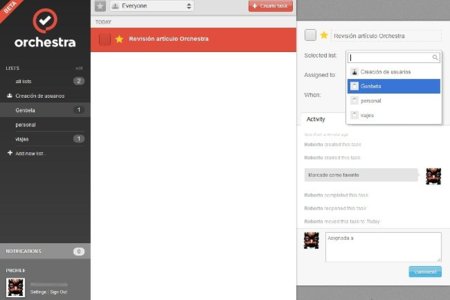 Orchestra, un gestor de tareas elegante y muy funcional