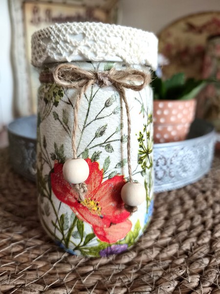 3 ideas creativas para decorar frascos de mayonesa con decoupage y darles una segunda vida