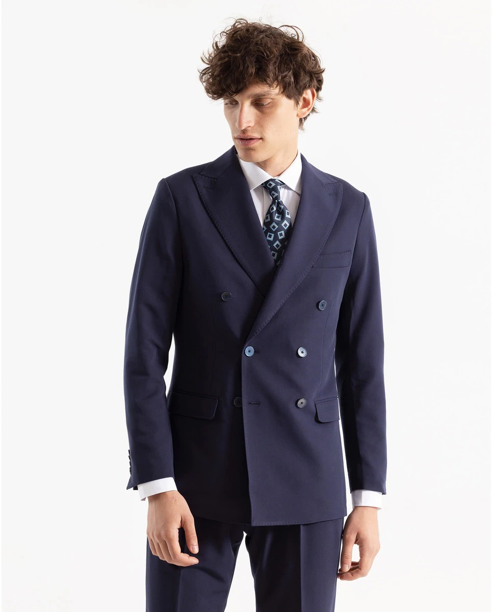 Americana de hombre slim lisa azul marino