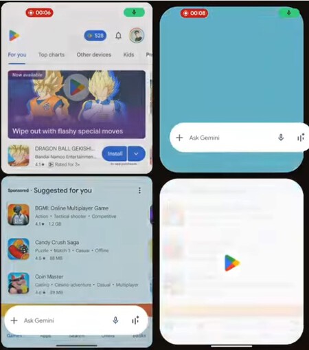 Imagen de Android Authority en YouTube mostrando la funcionalidad de pantalla dividida de Gemini