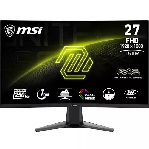 MSI mag 27C6F Monitor Curvo Gaming FHD de 27", Panel VA rápido, 180 Hz