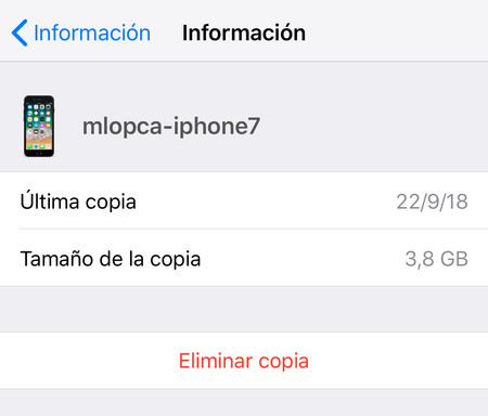 Eliminar Copia Icloud