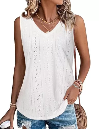 Gyabnw Camiseta Sin Mangas Mujer V Cuello 
