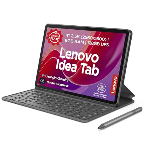 Tablet Lenovo Idea Tab |8GB RAM + 128GB | 11" 2.5K| con Teclado en Español y Tab Pen (Modelo 2026)