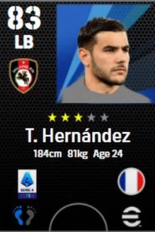 Los 10 jugadores más rápidos de eFootball 2022 T. Hernández