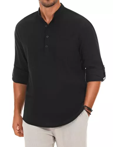 Wayleb Camisa Hombre Manga Corta Camisas con Botones para Hombre Camisas Verano Casual Algodón Clásico Shirts Hombre Color Sólido Camisa con Bolsillo