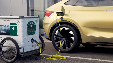 Skoda presenta E-mona, un servicio de recarga móvil para coches eléctricos