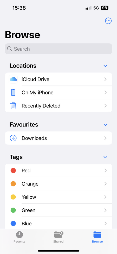 Downloads Folder on iPhone