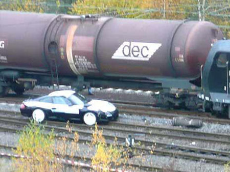 Porsche train crash