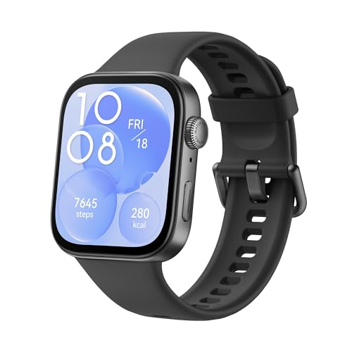 Huawei Watch FIT 3, Pantalla AMOLED de 1.82 Pulgadas, Diseño Ultrafino, Llamadas por Bluetooth, hasta 10 días de batería, Compatible con Android & iOS, Negro