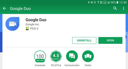 Google Duo supera los 100 millones de descargas, diez veces más que Allo