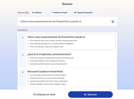 Generate slides