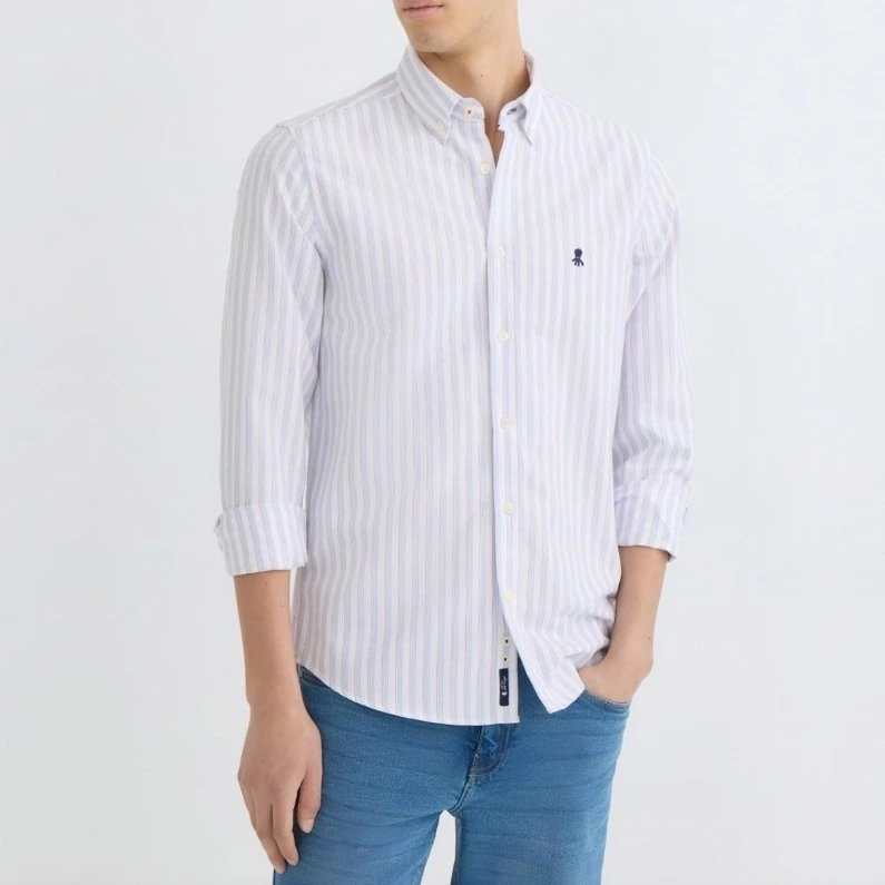 Camisa hombre manga larga de rayas El Pulpo