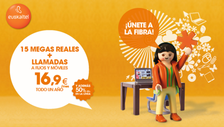 50% de descuento en el Dúo de 15 Mb de Euskaltel