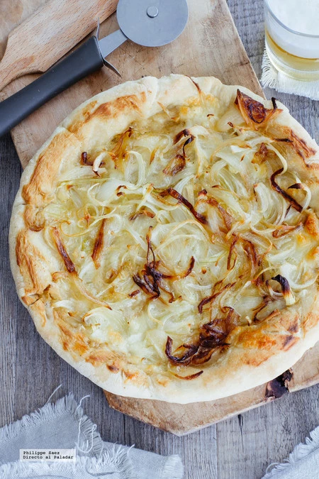 Receta de pizza de cebolla
