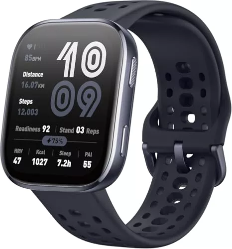 Amazfit Bip 6 Smartwatch 46mm, Batería 14 días, AMOLED 1,97", GPS con Mapas, IA, Llamadas Bluetooth, Seguimiento Salud y Sueño, 140+ Modos Deportivos, Resistencia al Agua 5ATM, Negro