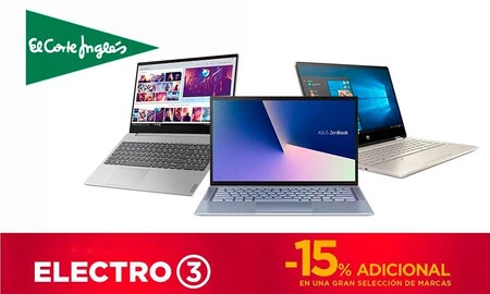 Hasta esta medianoche puedes estrenar uno de estos 9 portátiles de ASUS, Lenovo, LG o MSI ahorrando un 15% extra en el Electro 3 de El Corte Inglés