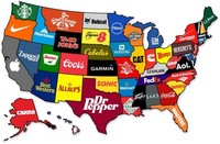 El mapa de Estados Unidos según sus principales marcas