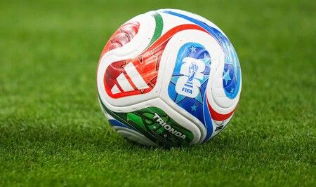 A Detailed View Of The Adidas Triaonda Match Ball On The Pitch