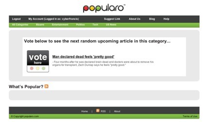 Popularo, votando enlaces aleatorios según nos guste o no