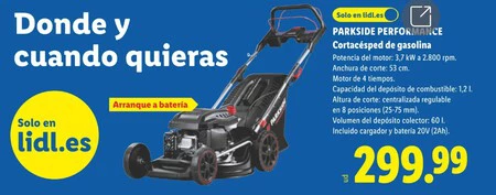 Cortacesped Gasolina Parkside Folleto Lidl