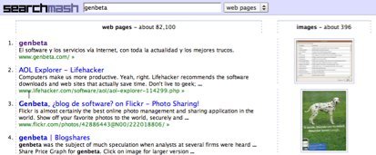 Searchmash, un buscador híbrido (web e imágenes) ajaxizado y raro