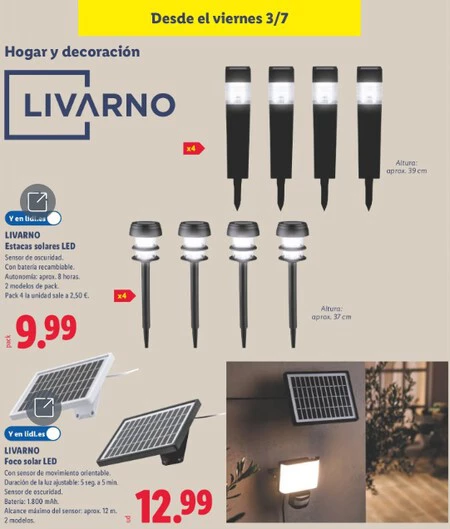 Folleto Lidl Foco Solar Led Livarno