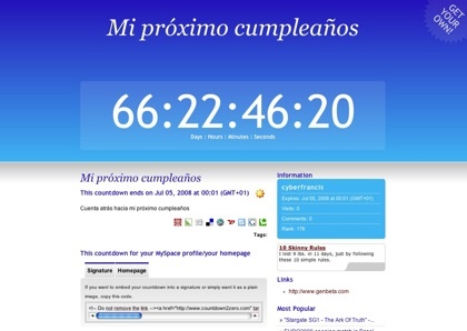 Countdown2zero, nuestro contador regresivo en la web