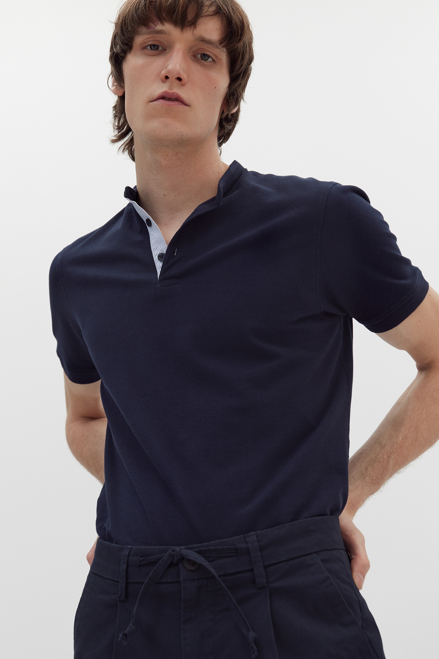 Camiseta polo cuello mao