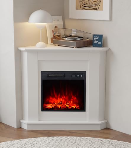 MachenFlame Chimenea Eléctrica de 18" con Manto Envolvente esquinero