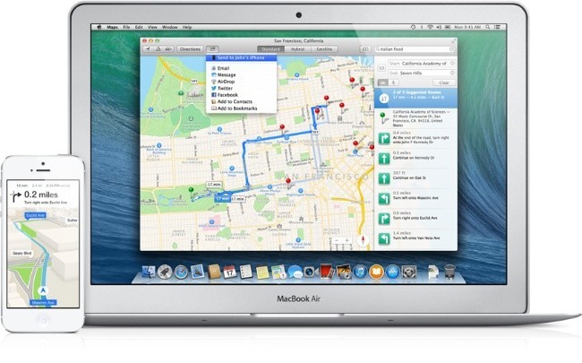 mapas apple os x mavericks mac