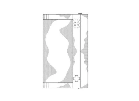 電話機を折りたたむと、コントローラーを備えたモジュールが画面の上部に配置され、ボタンが表示されます。