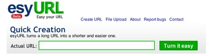 esyURL y urlbeach, otros dos acortadores de direcciones web largas